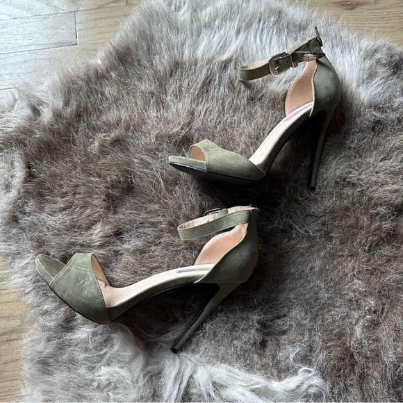 Daisy Street Heeled Sandal - Khaki Green - Western Buckle - US 10 (UK 8) - Picture 3 of 5